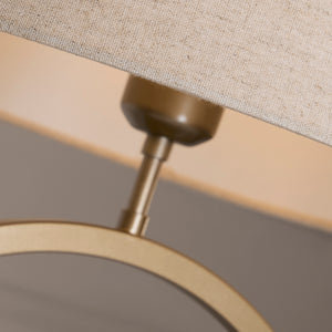 Searchlight Electric Elegant Table Lamp - Bronze Metal With Natural Shade 93102NA