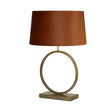 Elegant Table Lamp - Bronze Metal With Burnt Orange Shade