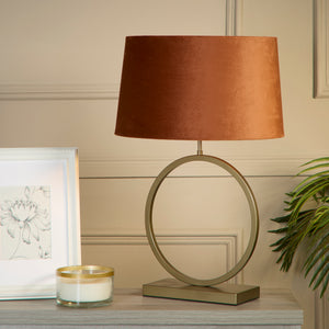 Searchlight Electric Elegant Table Lamp - Bronze Metal With Burnt Orange Shade 93102OR