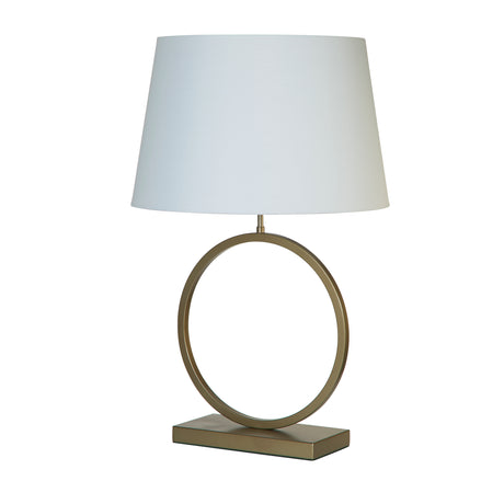 Searchlight Electric Elegant Table Lamp - Bronze Metal With White Shade 93102WH