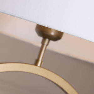 Searchlight Electric Elegant Table Lamp - Bronze Metal With White Shade 93102WH