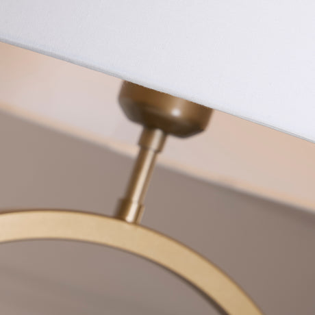 Searchlight Electric Elegant Table Lamp - Bronze Metal With White Shade 93102WH
