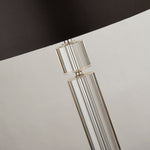 Searchlight Electric Kylie Table Lamp - Chrome Metal, Clear Glass & Black Shade 9387CC