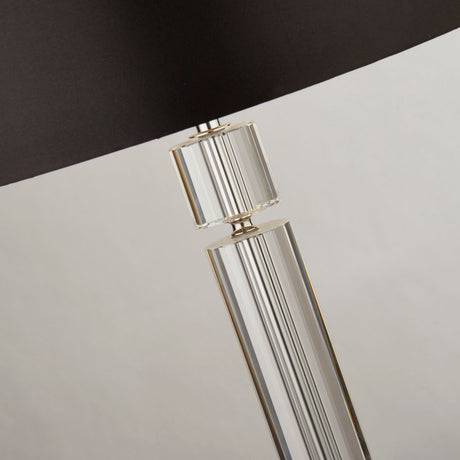 Searchlight Electric Kylie Table Lamp - Chrome Metal, Clear Glass & Black Shade 9387CC