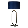 Modish Table Lamp - Matt Black Metal With Shade - Navy