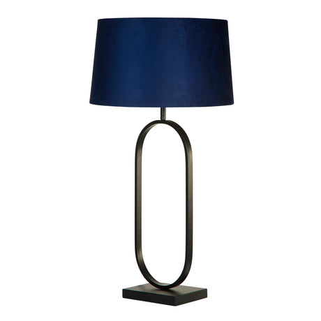 Searchlight Electric Modish Table Lamp - Matt Black Metal With Shade - Navy 94101AZ