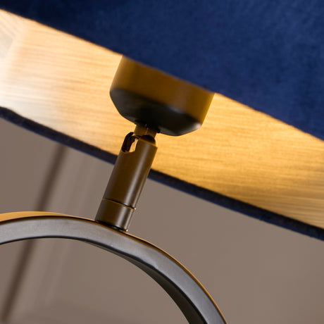 Searchlight Electric Modish Table Lamp - Matt Black Metal With Shade - Navy 94101AZ