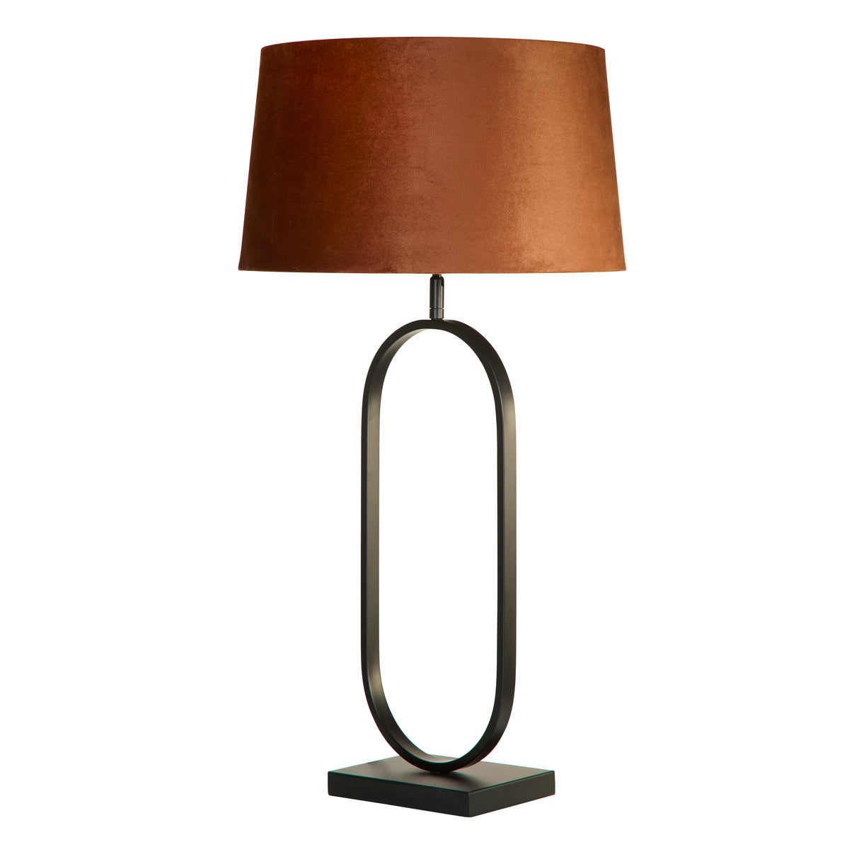 Searchlight Electric Modish Table Lamp - Matt Black Metal With Burnt Orange Shade 94101OR