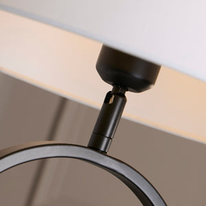 Searchlight Electric Modish Table Lamp - Matt Black Metal With White Shade 94101WH