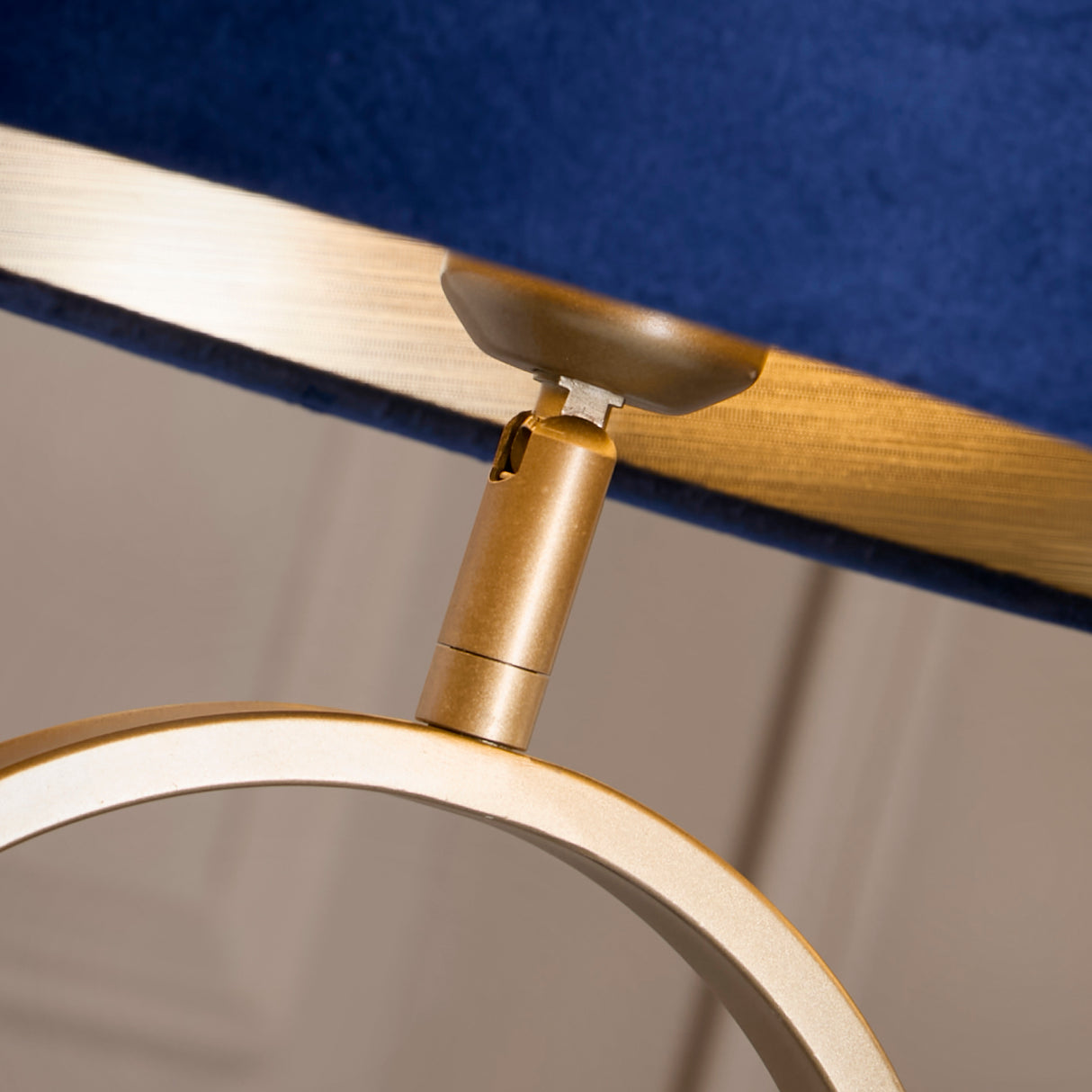 Searchlight Electric Modish Table Lamp - Bronze Metal with Navy Shade 94102AZ