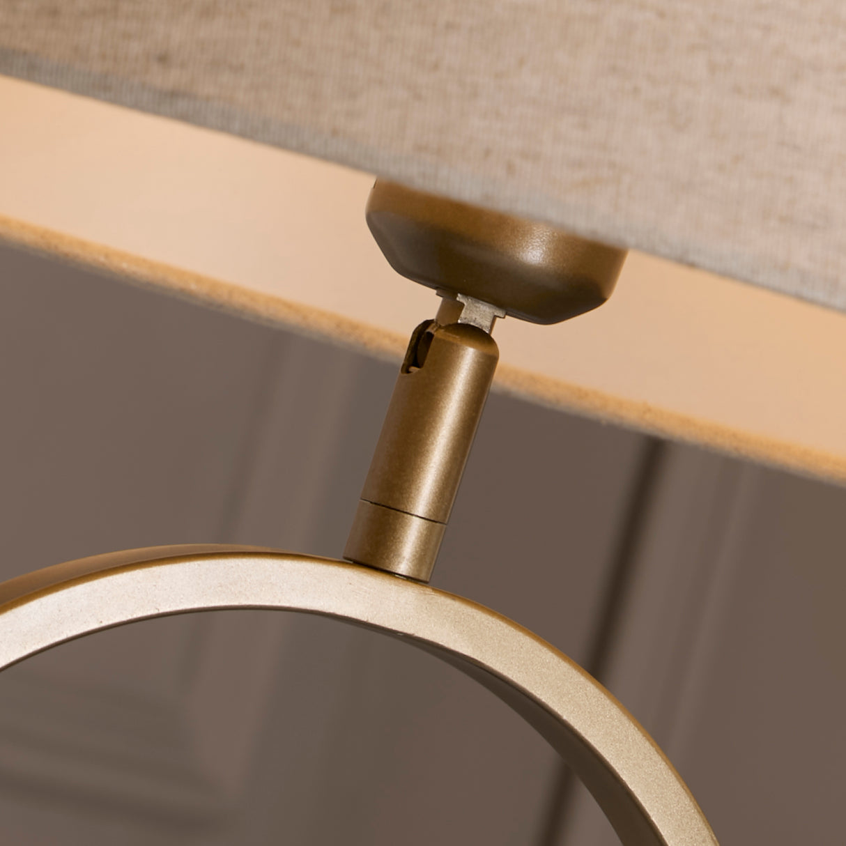 Searchlight Electric Modish Table Lamp - Bronze Metal with Natural Shade 94102NA