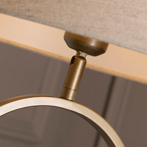 Searchlight Electric Modish Table Lamp - Bronze Metal with Natural Shade 94102NA