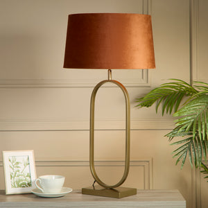 Searchlight Electric Modish Table Lamp - Bronze Metal with Burnt Orange Shade 94102OR