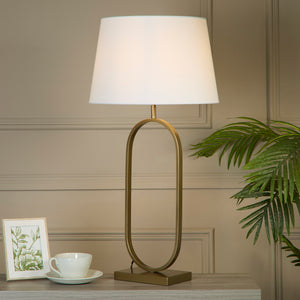 Searchlight Electric Modish Table Lamp - Bronze Metal with White Shade 94102WH