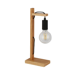 Searchlight Electric Woody  Table Lamp  - Natural Wood & Black Metal 95041-1BR