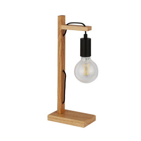 Searchlight Electric Woody  Table Lamp  - Natural Wood & Black Metal 95041-1BR