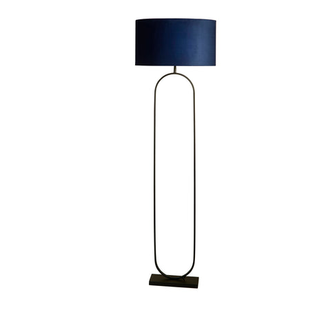 Searchlight Electric Modish Floor Lamp - Black Metal with Navy Shade 95101AZ