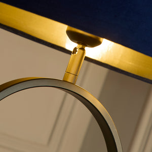 Searchlight Electric Modish Floor Lamp - Black Metal with Navy Shade 95101AZ