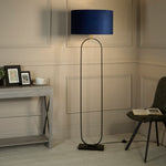 Searchlight Electric Modish Floor Lamp - Black Metal with Navy Shade 95101AZ