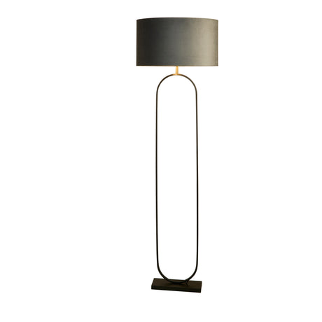 Modish Floor Lamp - Black Metal with Dark Grey Shade