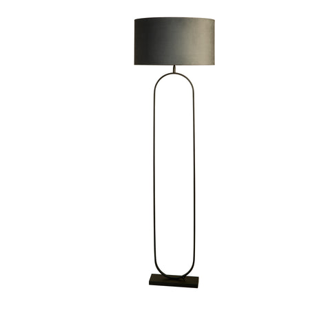 Searchlight Electric Modish Floor Lamp - Black Metal with Dark Grey Shade 95101DGY