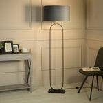 Searchlight Electric Modish Floor Lamp - Black Metal with Dark Grey Shade 95101DGY