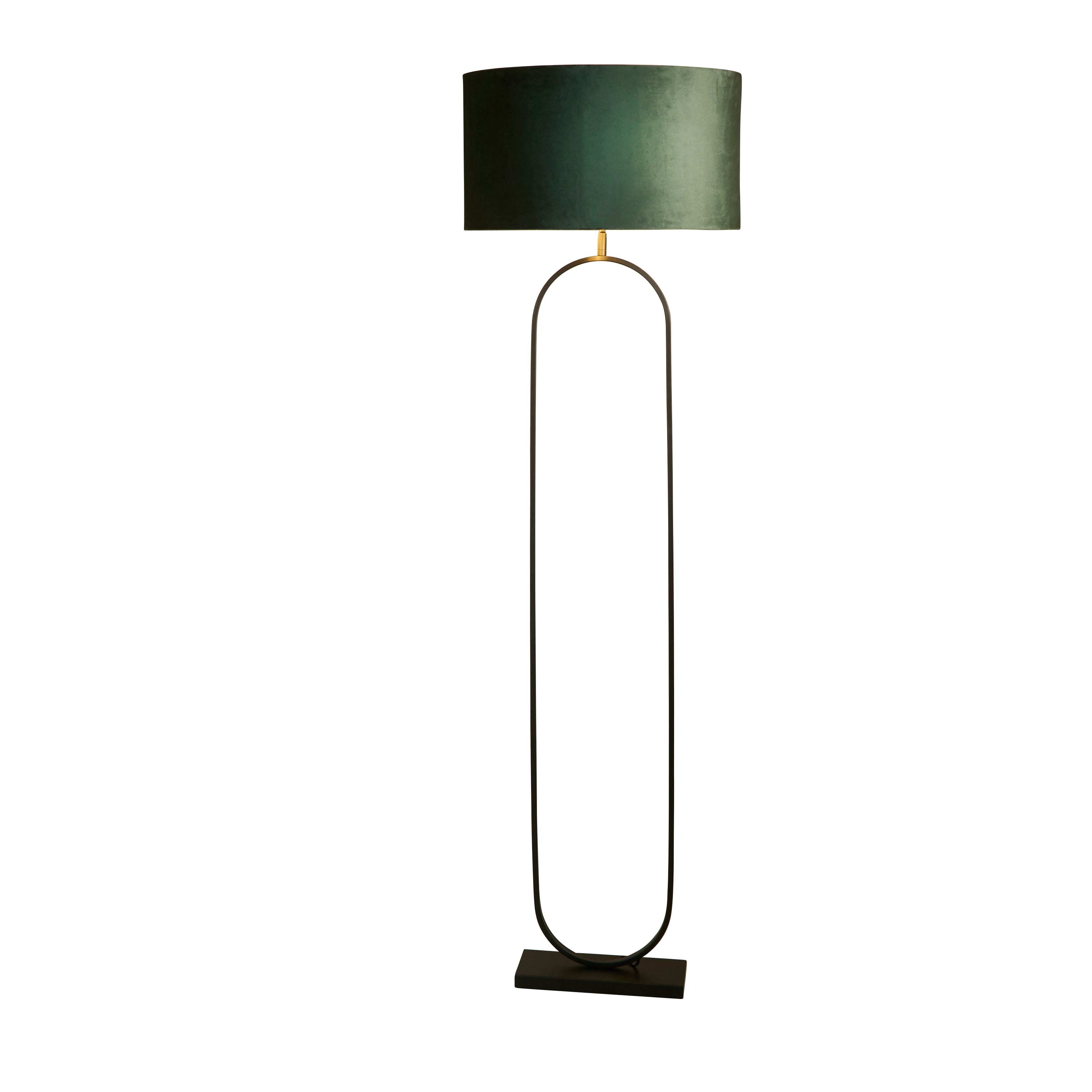 Modish Floor Lamp Black Metal with Green Shade