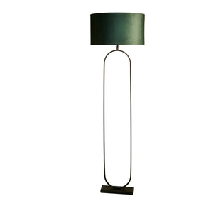 Searchlight Electric Modish Floor Lamp Black Metal with Green Shade 95101GR