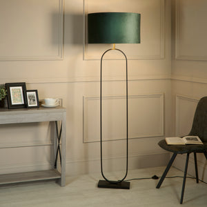 Searchlight Electric Modish Floor Lamp Black Metal with Green Shade 95101GR