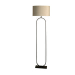 Searchlight Electric Modish Floor Lamp - Black Metal with Taupe Shade 95101TA