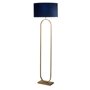 Searchlight Electric Modish Floor Lamp Bronze Metal with Navy Shade 95102AZ