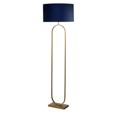 Searchlight Electric Modish Floor Lamp Bronze Metal with Navy Shade 95102AZ