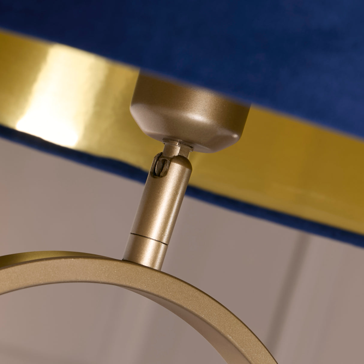 Searchlight Electric Modish Floor Lamp Bronze Metal with Navy Shade 95102AZ