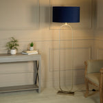 Searchlight Electric Modish Floor Lamp Bronze Metal with Navy Shade 95102AZ