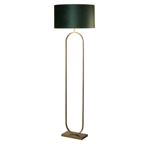 Modish Floor Lamp Bronze Metal with Green Shade