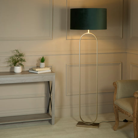 Searchlight Electric Modish Floor Lamp Bronze Metal with Green Shade 95102GR