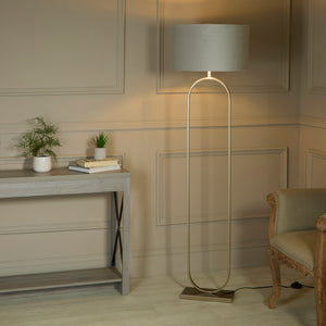Searchlight Electric Modish Floor Lamp Bronze Metal with Grey Shade 95102GY