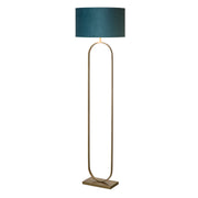Modish Floor Lamp Bronze Metal with Teal Shade