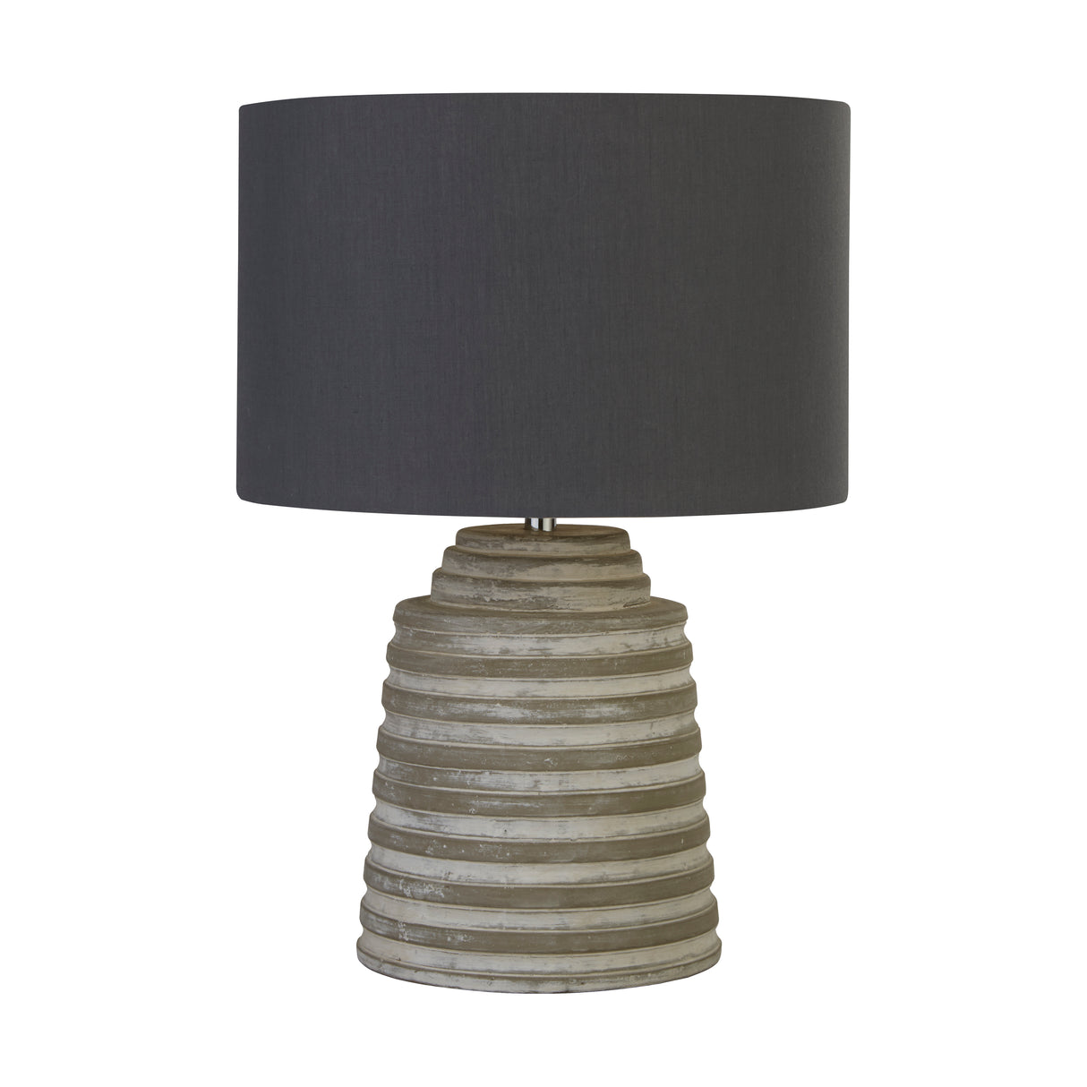Searchlight Electric Liana Table Lamp - Grey Cement & Grey Fabric Shade 9621GY