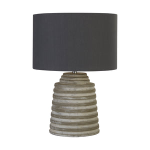 Searchlight Electric Liana Table Lamp - Grey Cement & Grey Fabric Shade 9621GY