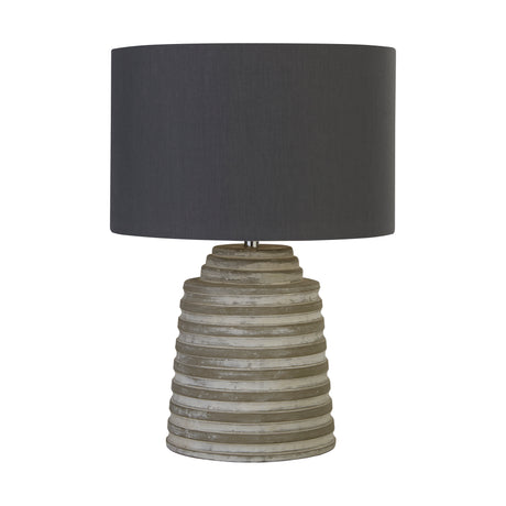 Searchlight Electric Liana Table Lamp - Grey Cement & Grey Fabric Shade 9621GY