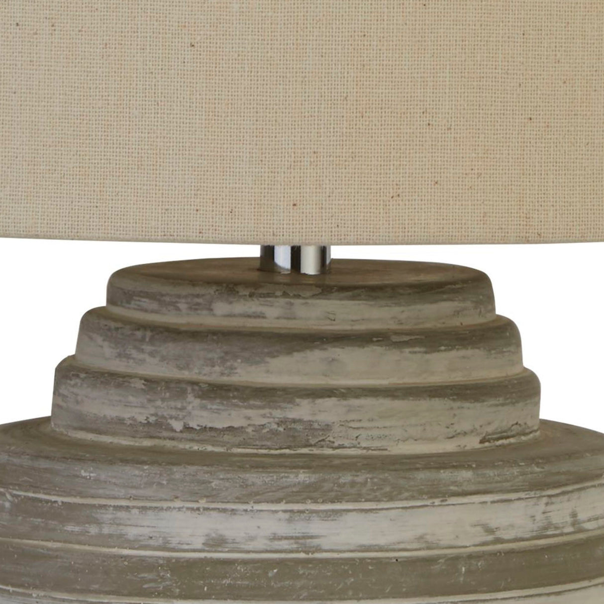 Searchlight Electric Liana Table Lamp - Grey Cement & Grey Fabric Shade 9621GY