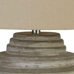 Searchlight Electric Liana Table Lamp - Grey Cement & Grey Fabric Shade 9621GY