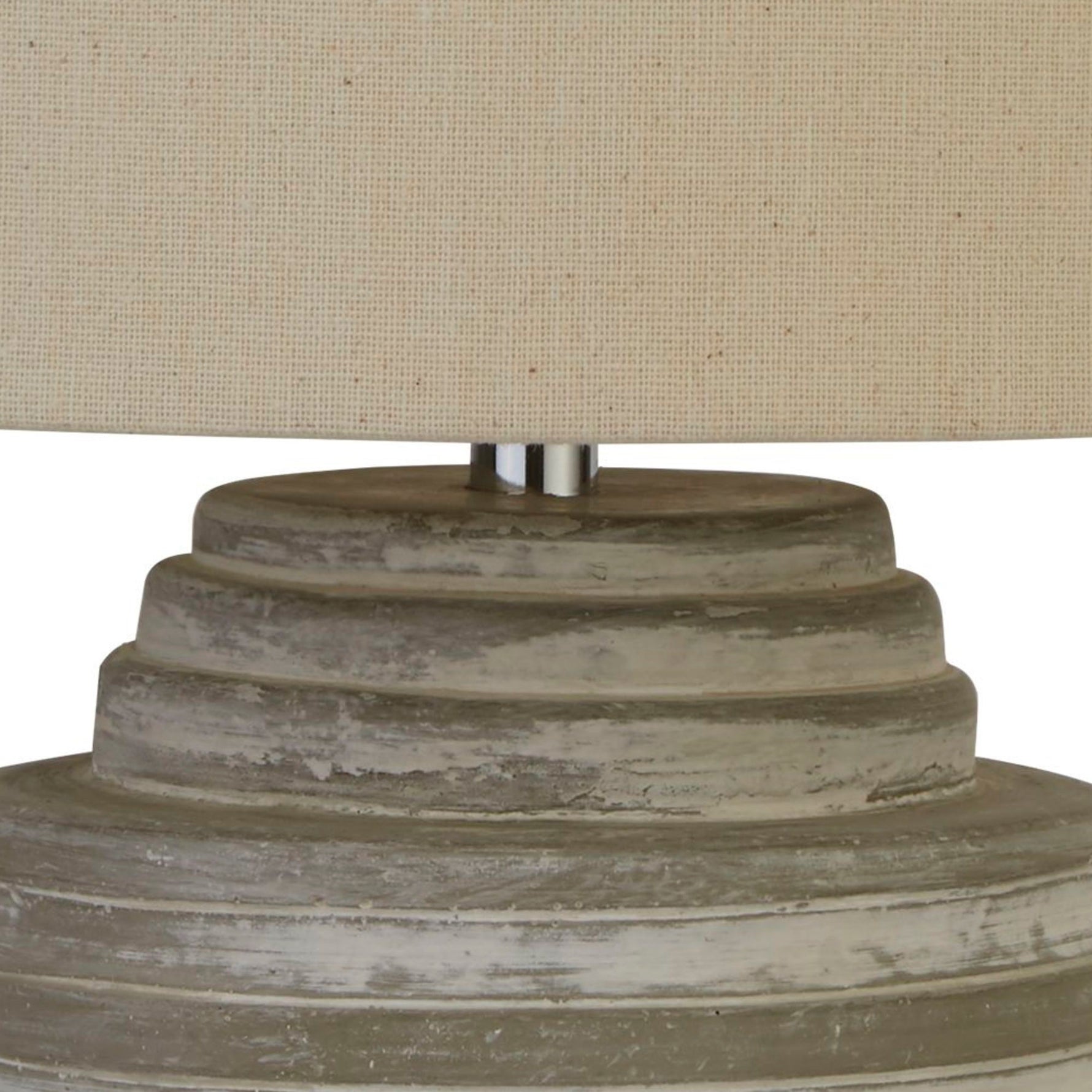 Searchlight Electric Liana Table Lamp - Grey Cement & Grey Fabric Shade 9621GY
