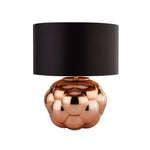 Searchlight Electric Fizz Table Lamp - Copper Glass & Black Faux Silk Shade 9711CU
