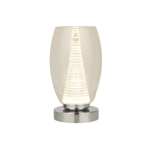 Cyclone Table Lamp - Chrome Metal & Clear Glass