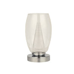Searchlight Electric Cyclone Table Lamp - Chrome Metal & Clear Glass 97293-1CL