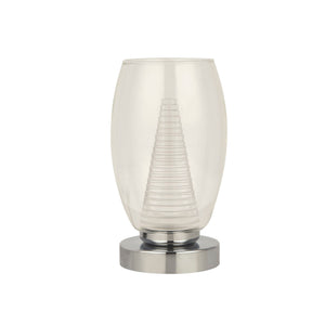 Searchlight Electric Cyclone Table Lamp - Chrome Metal & Clear Glass 97293-1CL