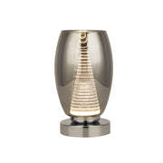 Cyclone Table Lamp - Chrome Metal & Smoked Glass