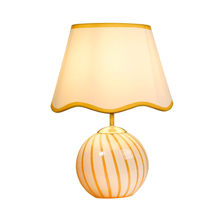 Celine 1Lt Table Lamp, Yellow Striped Glass